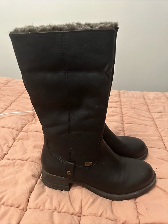 Rieker Shoes - Rieker Black Mid-Calf Winter Boots with Fur Trim